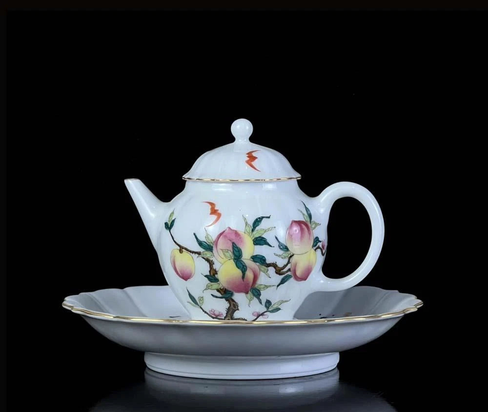 OLD CHINESE COLOUR ENAMEL PORCELAIN TEAPOT QIANLONG MARKED WX195 | eBay