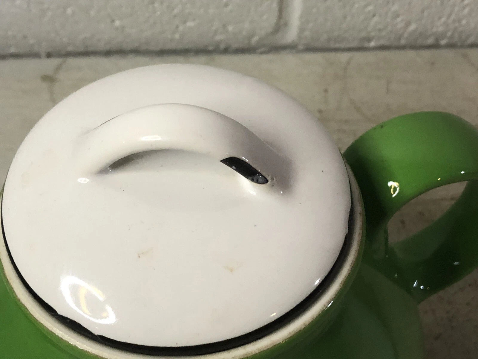 Vintage Retro Lime Green Hall Teapot With White Porcelain Enamel Lid 8”x6” | eBay