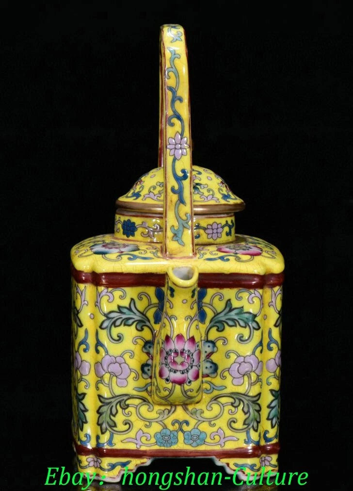 7.8'' Old Qianlong Enamel Colour Porcelain Gilt Flower Pattern Teapot Teakettle | eBay