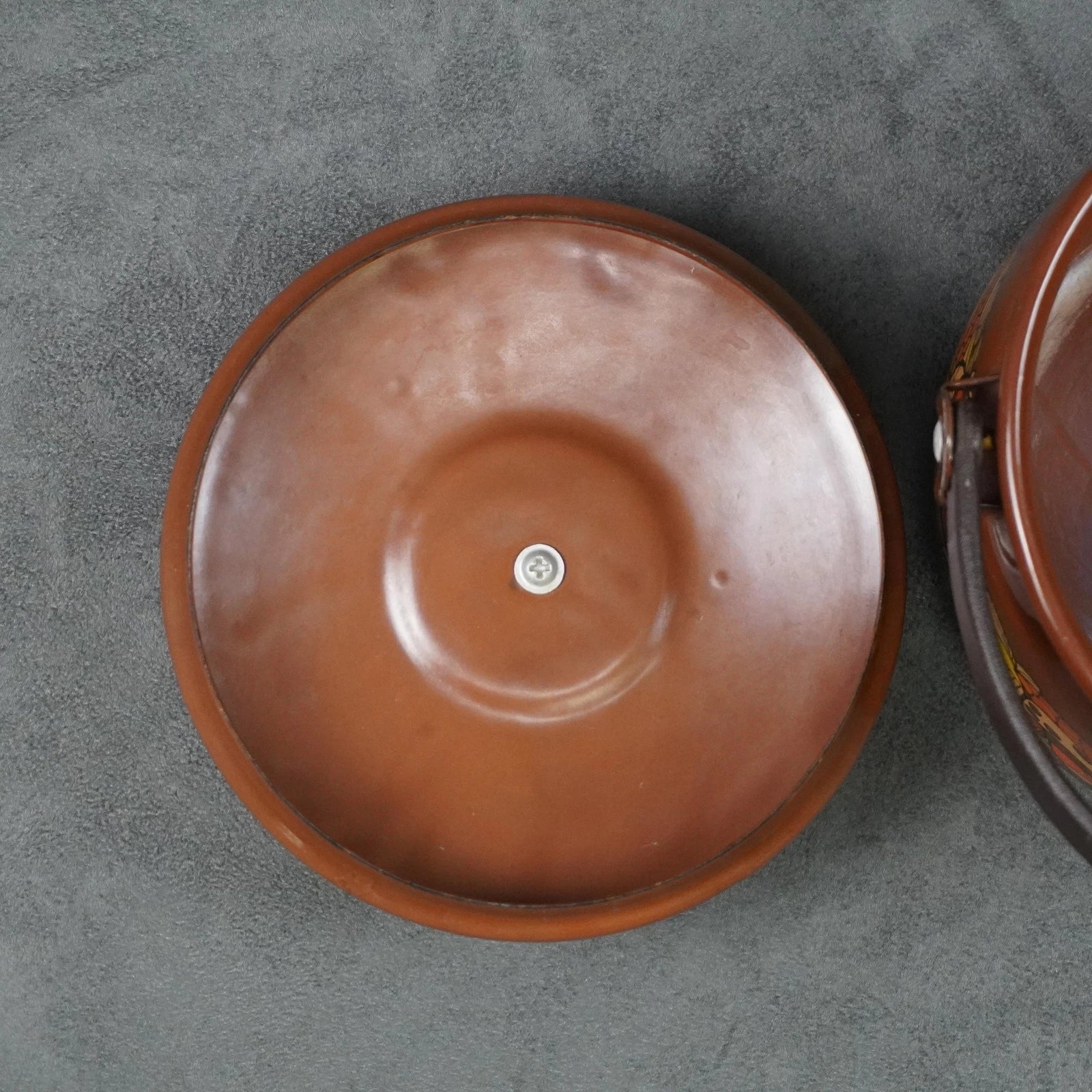 Vintage Brown Enamel Teapot Mushroom Floral Design Metal Handle Retro Kettle 70s | eBay