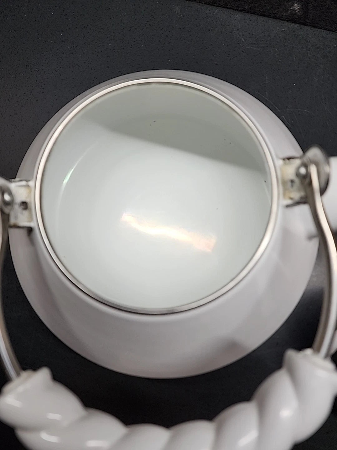 Vintage White Enameled Whistling Bird Teapot | eBay