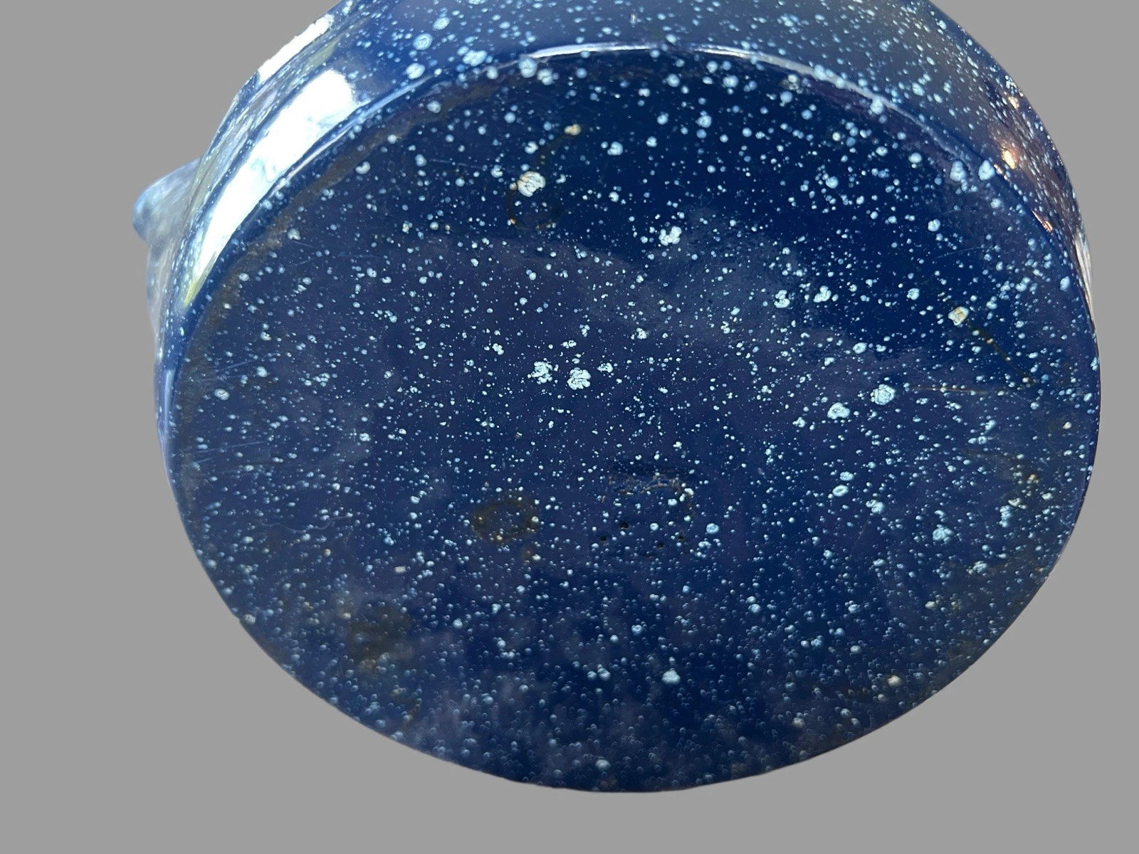 Vintage Cast Iron Teapot with Swivel Lid Blue White Speckle Enamel Camping Cook | eBay