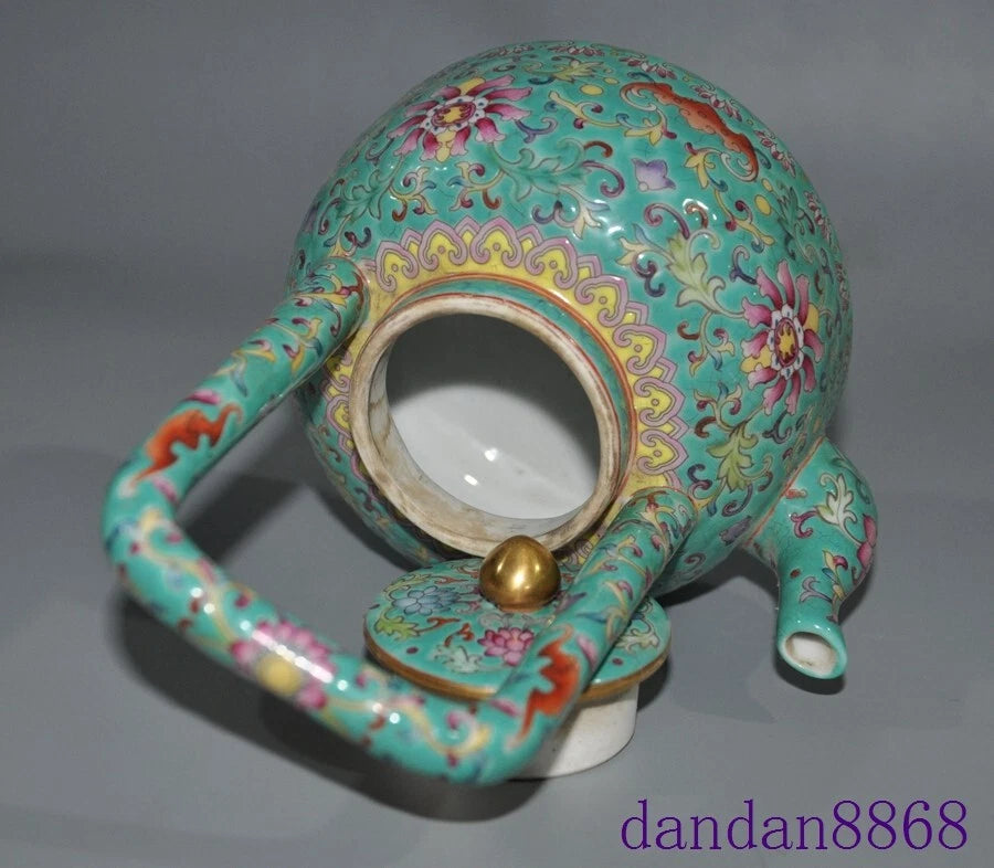 5.6"Old China cloisonne enamel porcelain flowers grain handle Tea makers Tea Pot | eBay
