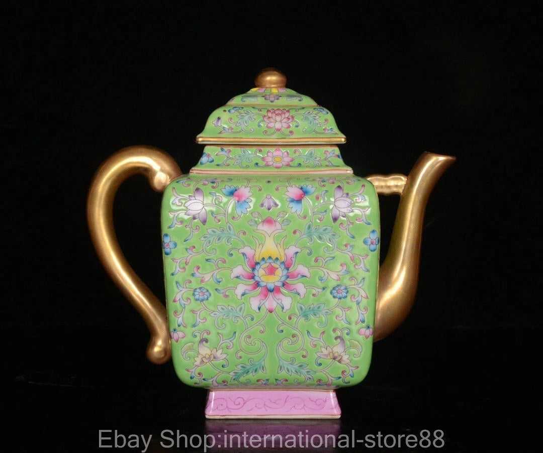 7" Yongzheng Marked Old Chinese Enamel Porcelain Gilt Flower Teapot Teakettle | eBay