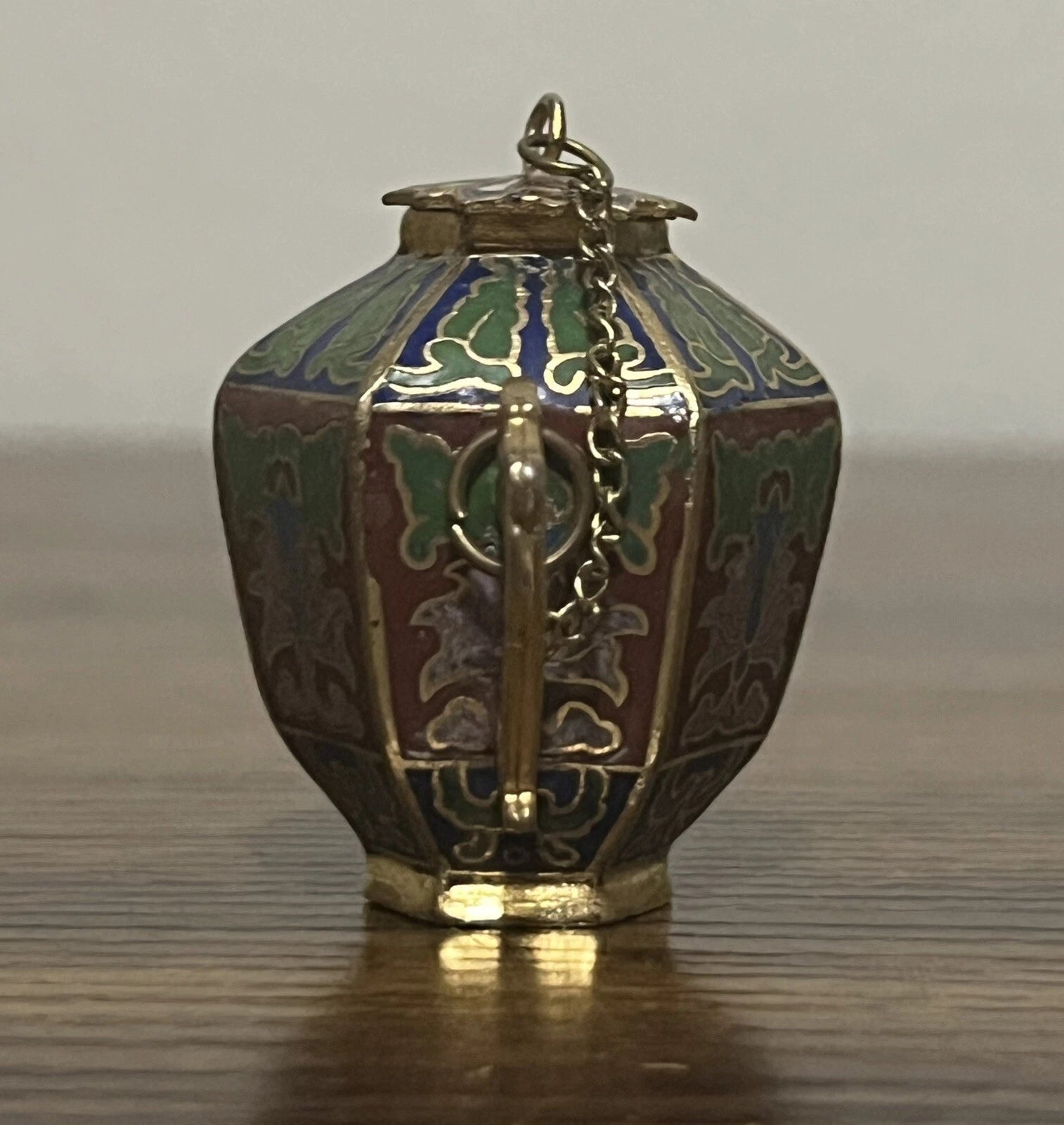 Vintage Cloisonne Enamel Miniature Teapot w Lid Red Floral 2" | eBay