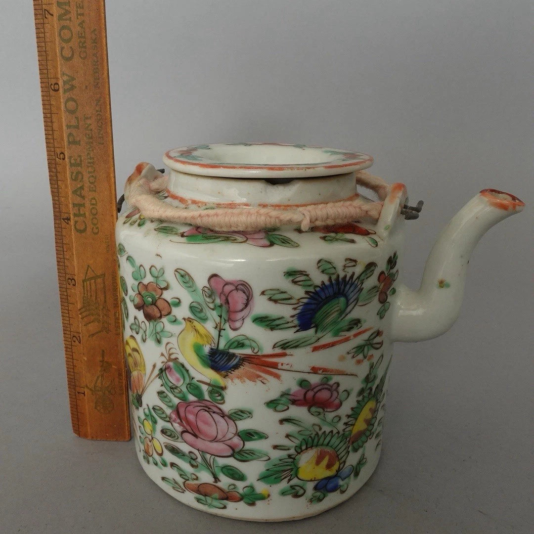 Antique Chinese Famille Rose Porcelain Teapot And Lid Enamel Hand Painted China | eBay