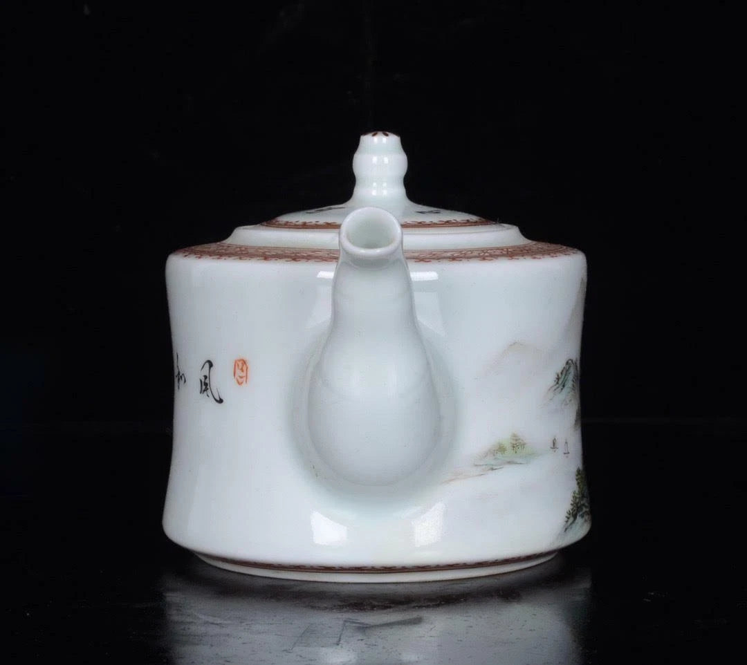 OLD CHINESE COLOUR ENAMEL PORCELAIN TEAPOT ZOU GUOJUN MARKED ST245 | eBay