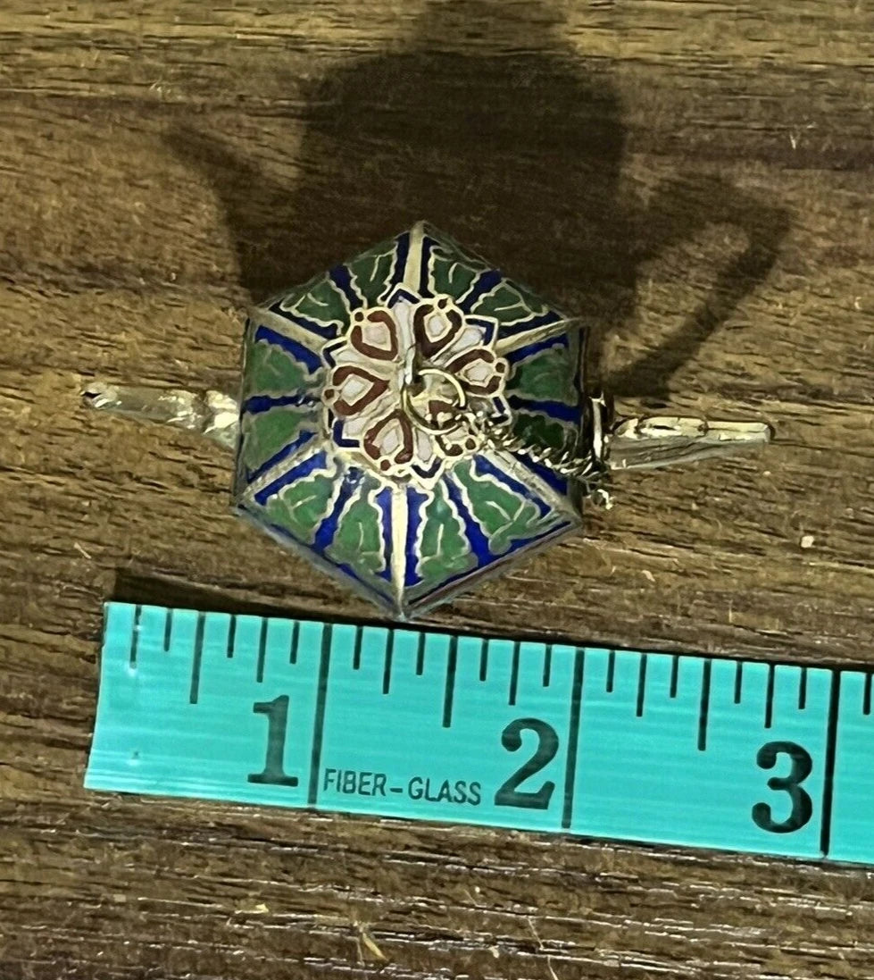 Vintage Cloisonne Enamel Miniature Teapot w Lid Red Floral 2" | eBay