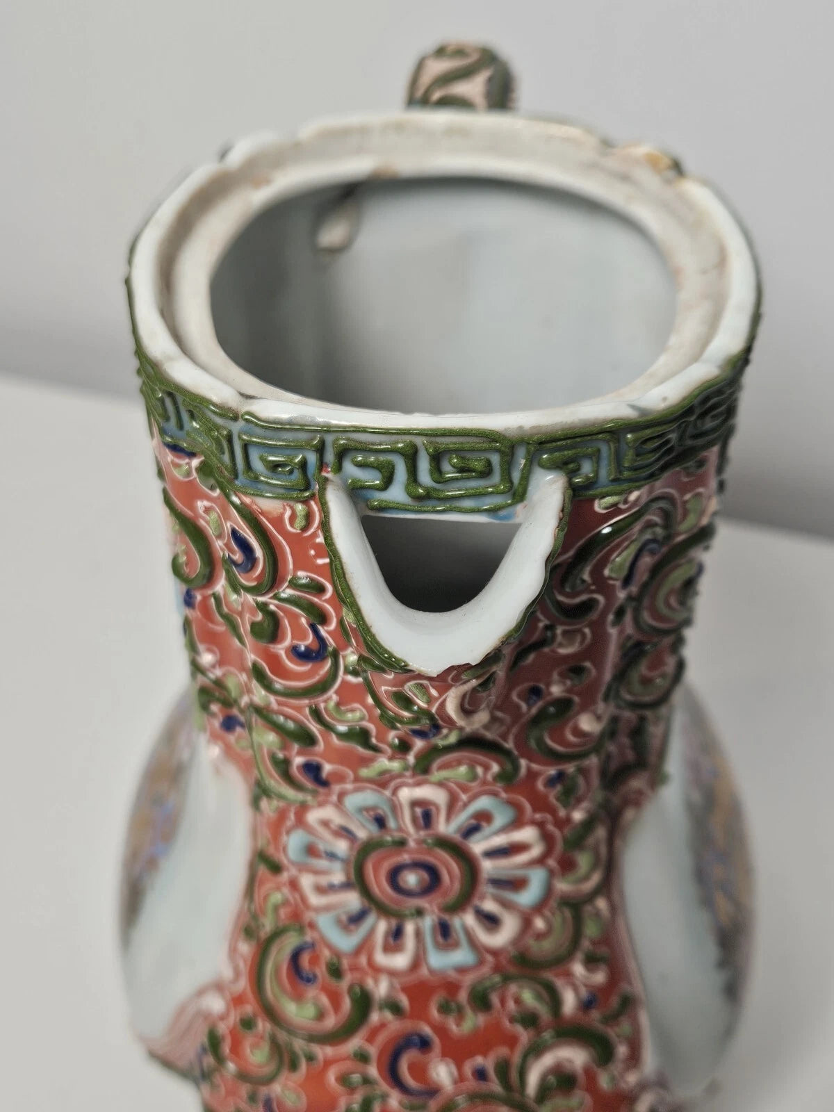 MORIAGE Antique Japanese Porcelain Hand Enameled Pitcher Teapot Repairs To Lid | eBay