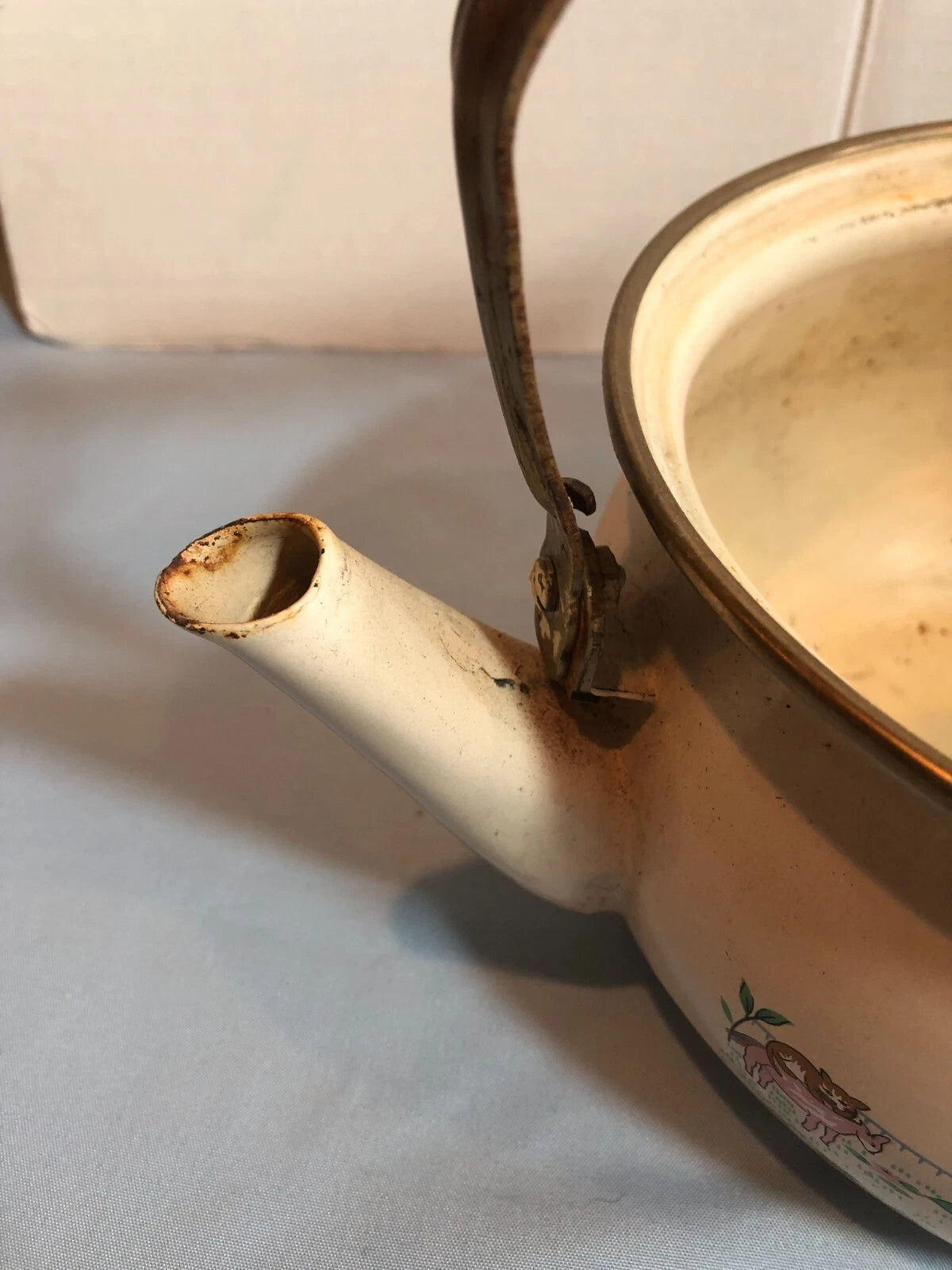 VINTAGE Enamel Teapot Tea Kettle #F44 | eBay