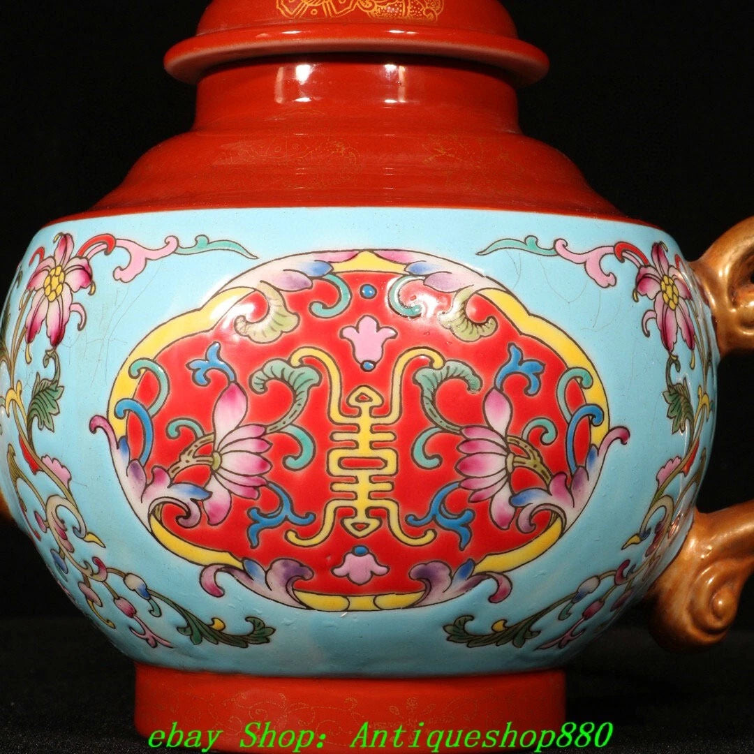 Qianlong Enamel Colour Porcelain Gilt Dragon Beast Head Pattern Teapot Teakettle | eBay