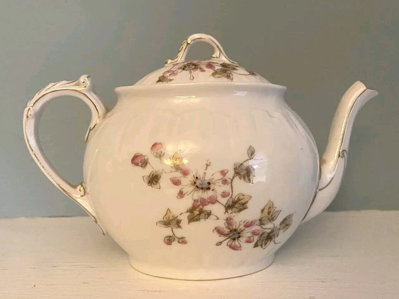 Antique CH Field Haviland Limoges Teapot French Porcelain Hand Enameled GDM Gold | eBay