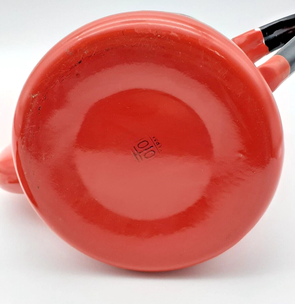 Red Enamel Teapot 9" Metal Enamelware Farmhouse Country Vintage Japan | eBay
