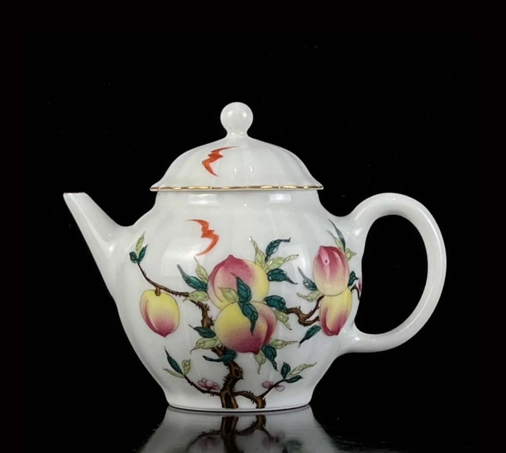 OLD CHINESE COLOUR ENAMEL PORCELAIN TEAPOT QIANLONG MARKED WX195 | eBay
