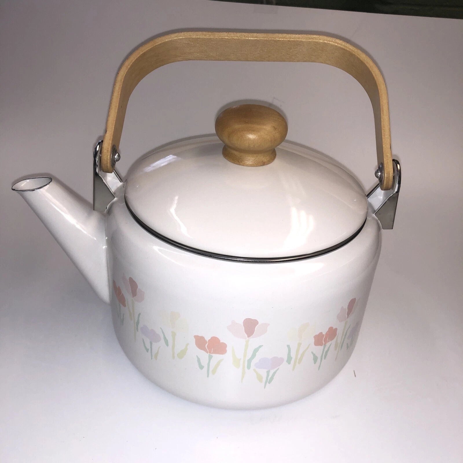 LINCOWARE Tea Kettle 2 Qt Porcelain Enamel on Steel Soft Gardens With 2 Mugs New | eBay