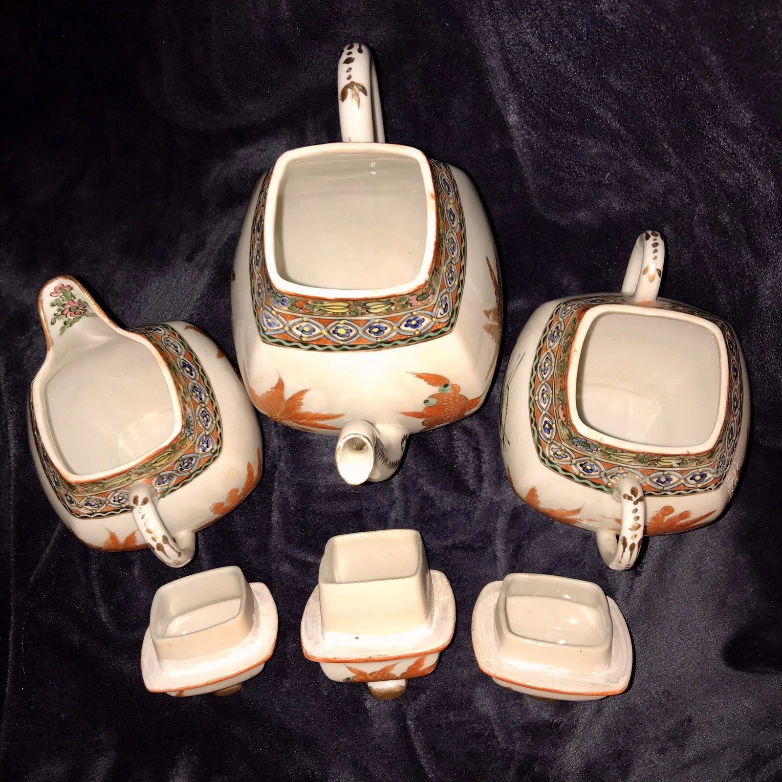 Rare Antique Chinese Export Early Republic Enameled Porcelain Teapot Tea Set | eBay