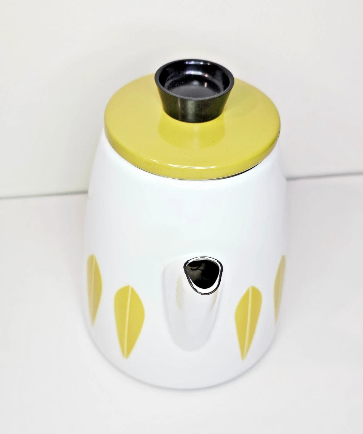 Cathrineholm Lotus Coffeepot White Olive Green Kettle Vintage MCM Teapot Enamel | eBay