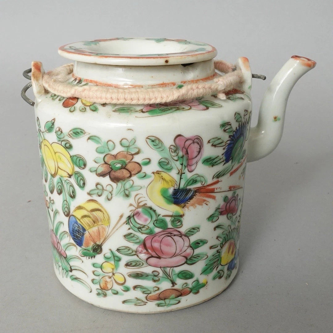 Antique Chinese Famille Rose Porcelain Teapot And Lid Enamel Hand Painted China | eBay