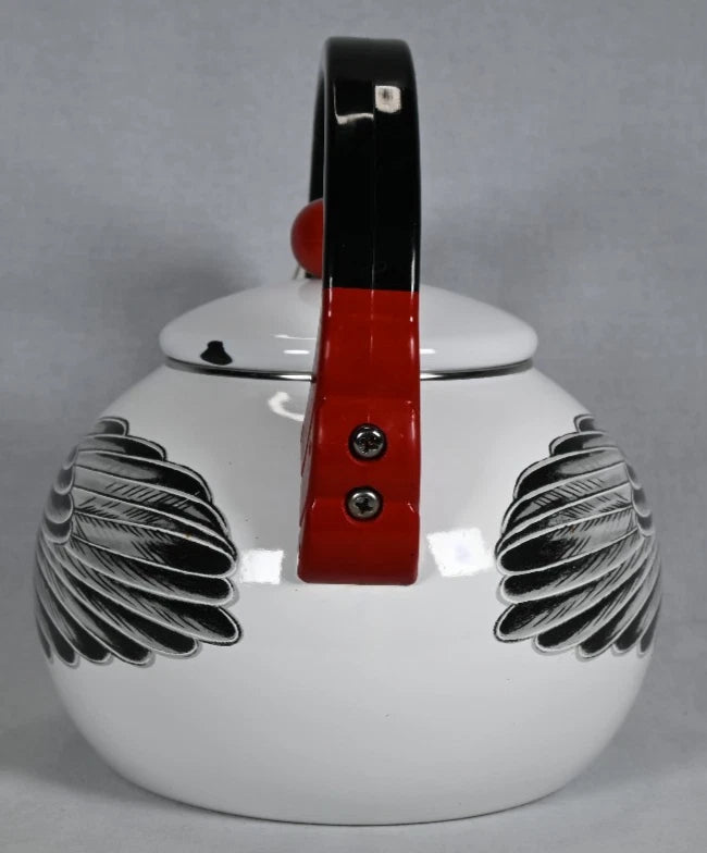 Vintage 1986 MMII Kamenstein Enamel Chicken Rooster Whistling Kettle Tea Pot | eBay