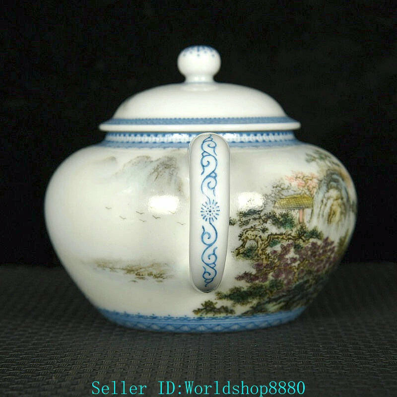 6.4'' Qianlong Marked Old China Enamel Color Porcelain Landscape Pattern Teapot | eBay