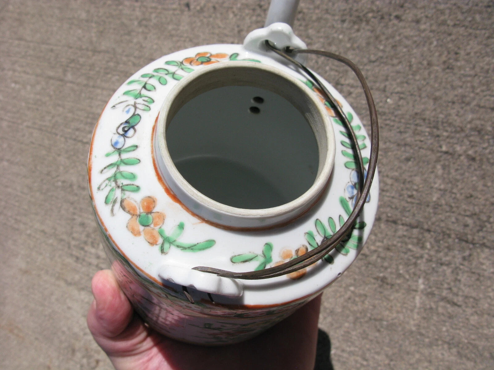 Antique Chinese porcelain teapot hand painted enamels in Famille Verte 19thC | eBay