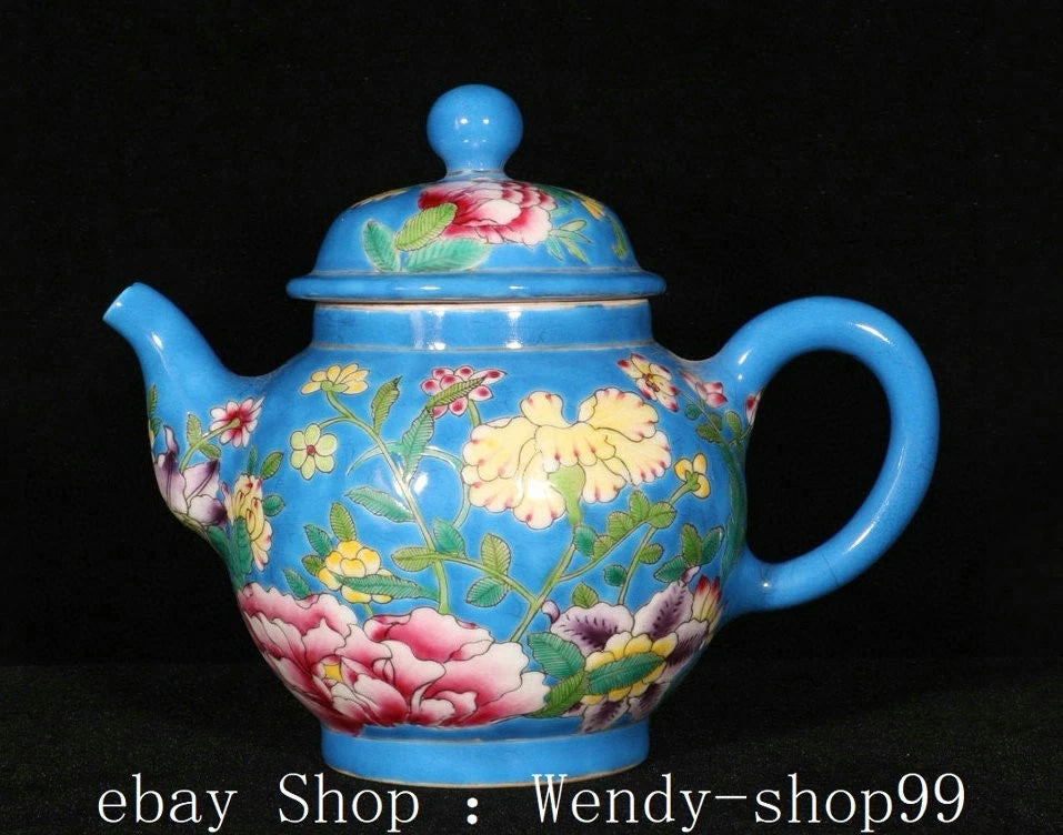 6" Qianlong Marked Colour Enamel Porcelain Gilt Peony Flower Teapot Teakettle | eBay