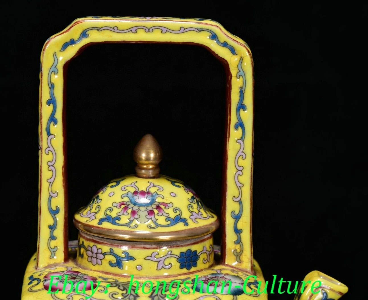7.8'' Old Qianlong Enamel Colour Porcelain Gilt Flower Pattern Teapot Teakettle | eBay