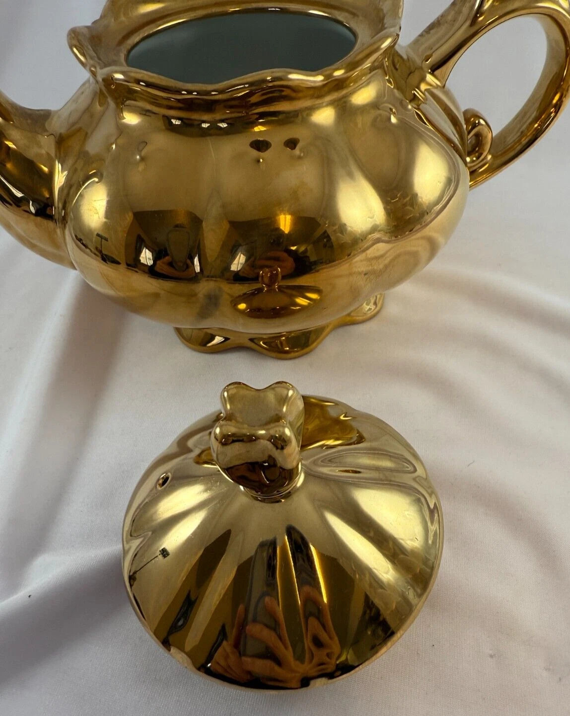 Gold Enameled Glossy Lidded Porcelain China Tea Pot | eBay