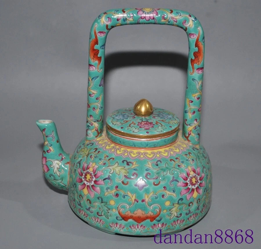 5.6"Old China cloisonne enamel porcelain flowers grain handle Tea makers Tea Pot | eBay