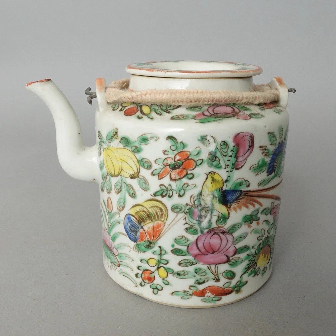Antique Chinese Famille Rose Porcelain Teapot And Lid Enamel Hand Painted China | eBay