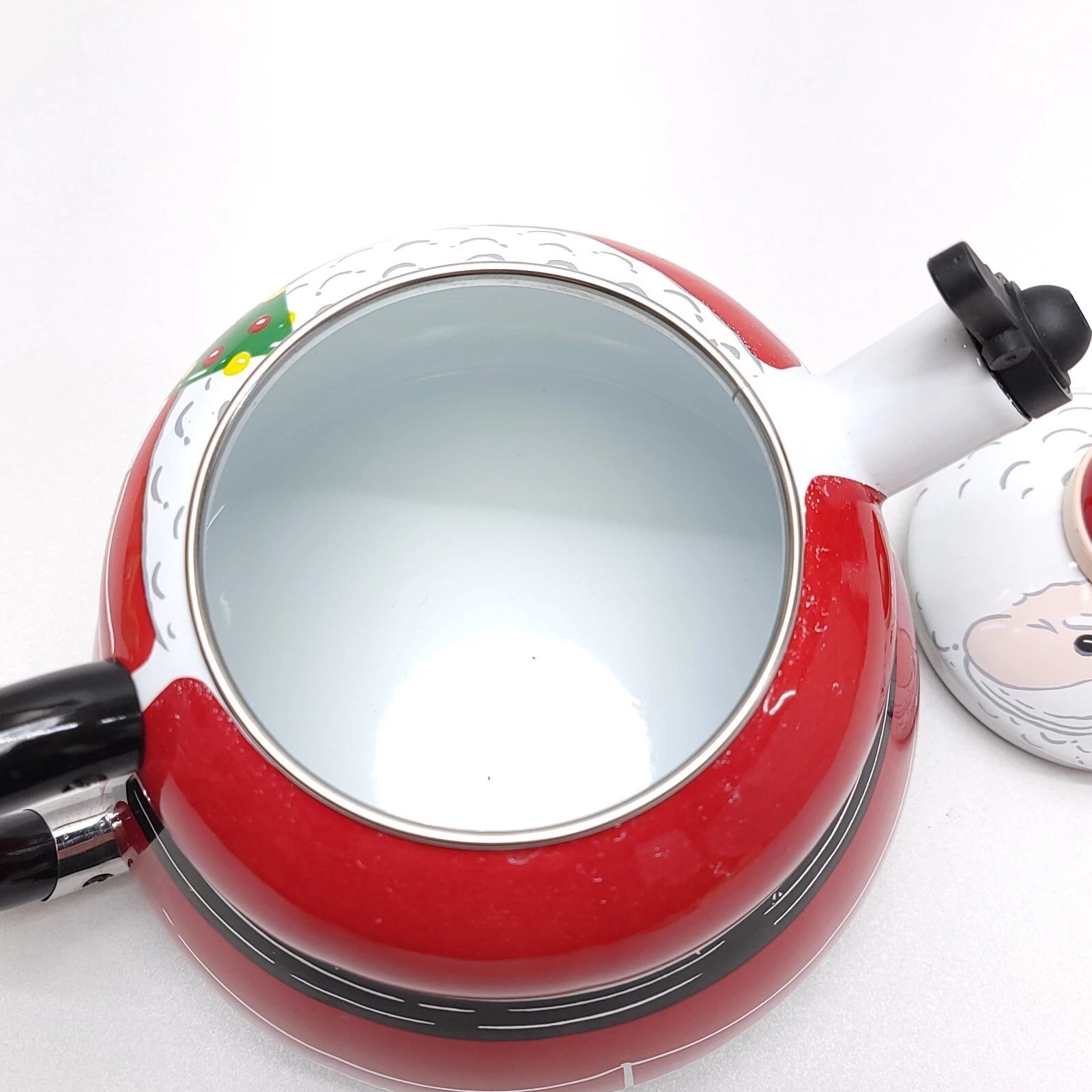 Vintage Roshco Santa Claus Porcelain Enamel 3 Quart Whistling Teapot Kettle | eBay