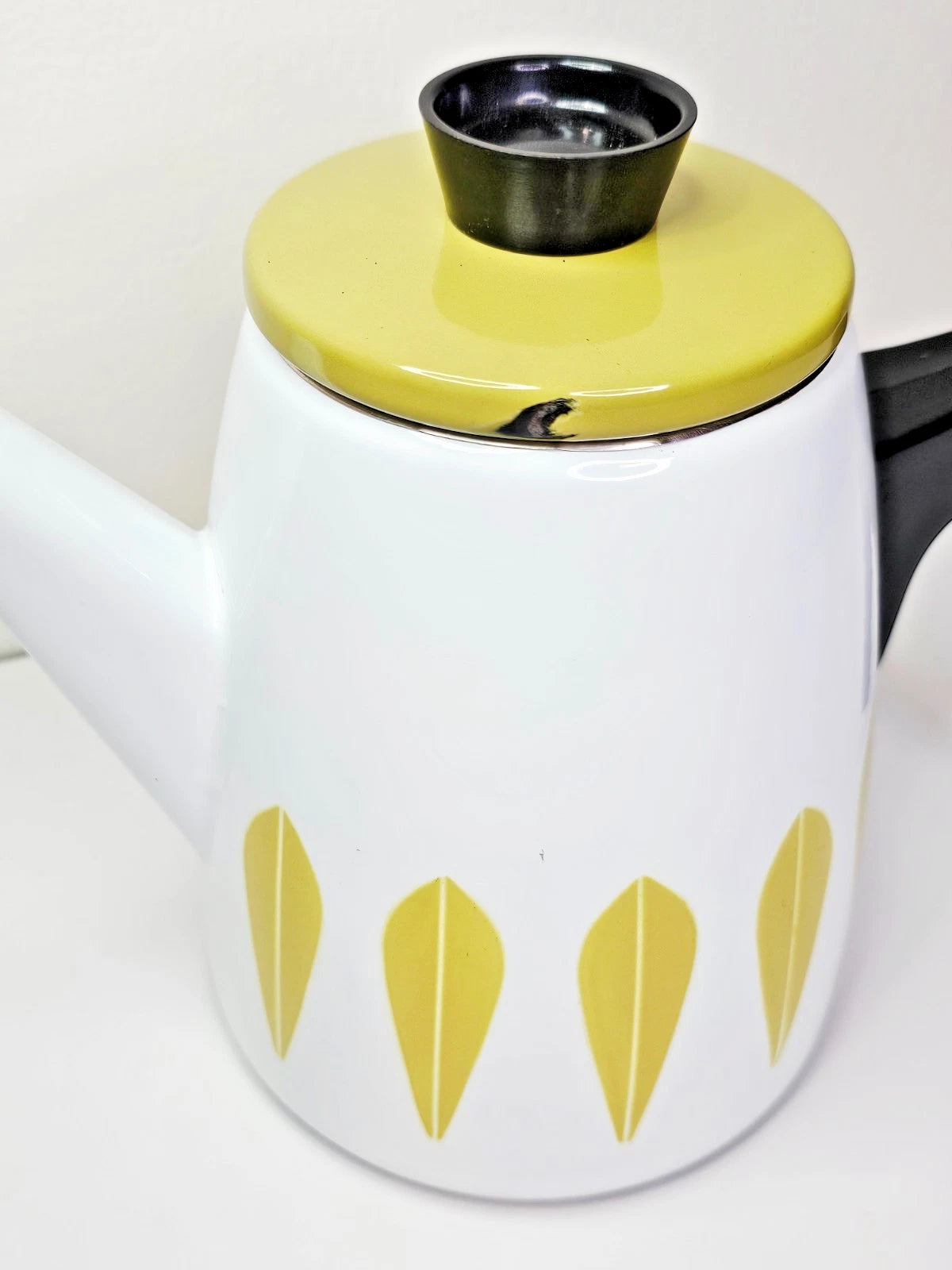Cathrineholm Lotus Coffeepot White Olive Green Kettle Vintage MCM Teapot Enamel | eBay