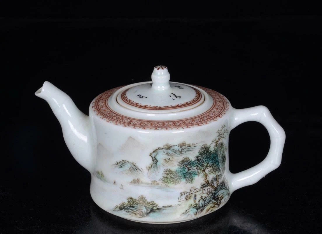 OLD CHINESE COLOUR ENAMEL PORCELAIN TEAPOT ZOU GUOJUN MARKED ST245 | eBay