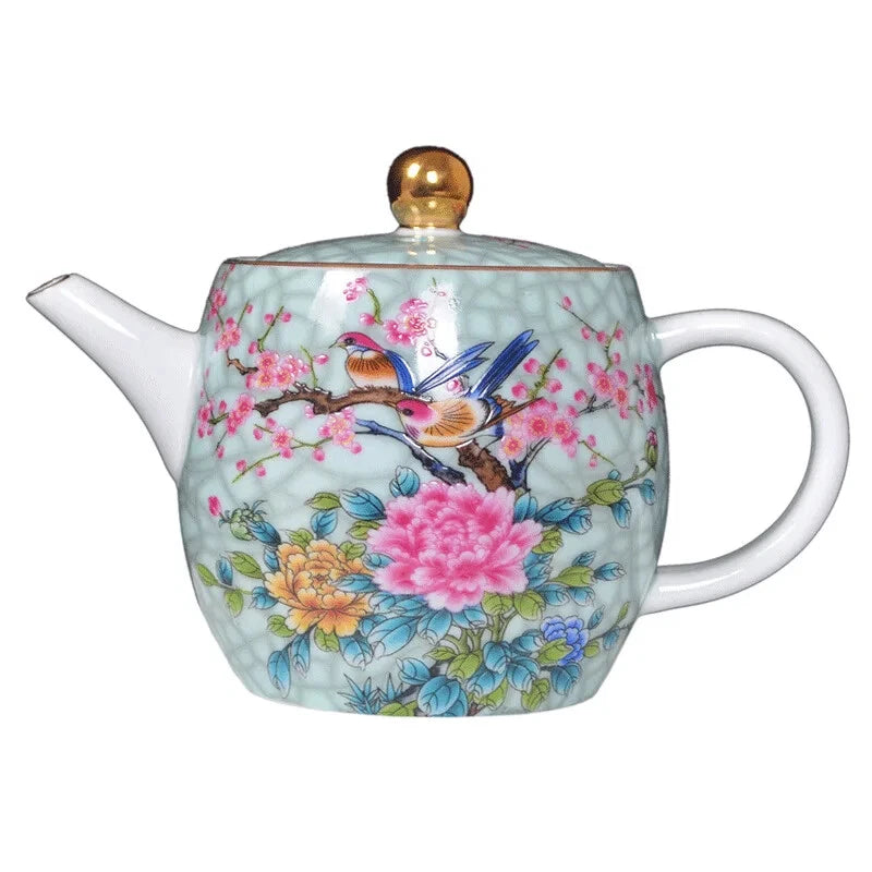 Porcelain Art Bird teapot Authentic Jingdezhen Exquisite Enamel Color Teapot | eBay