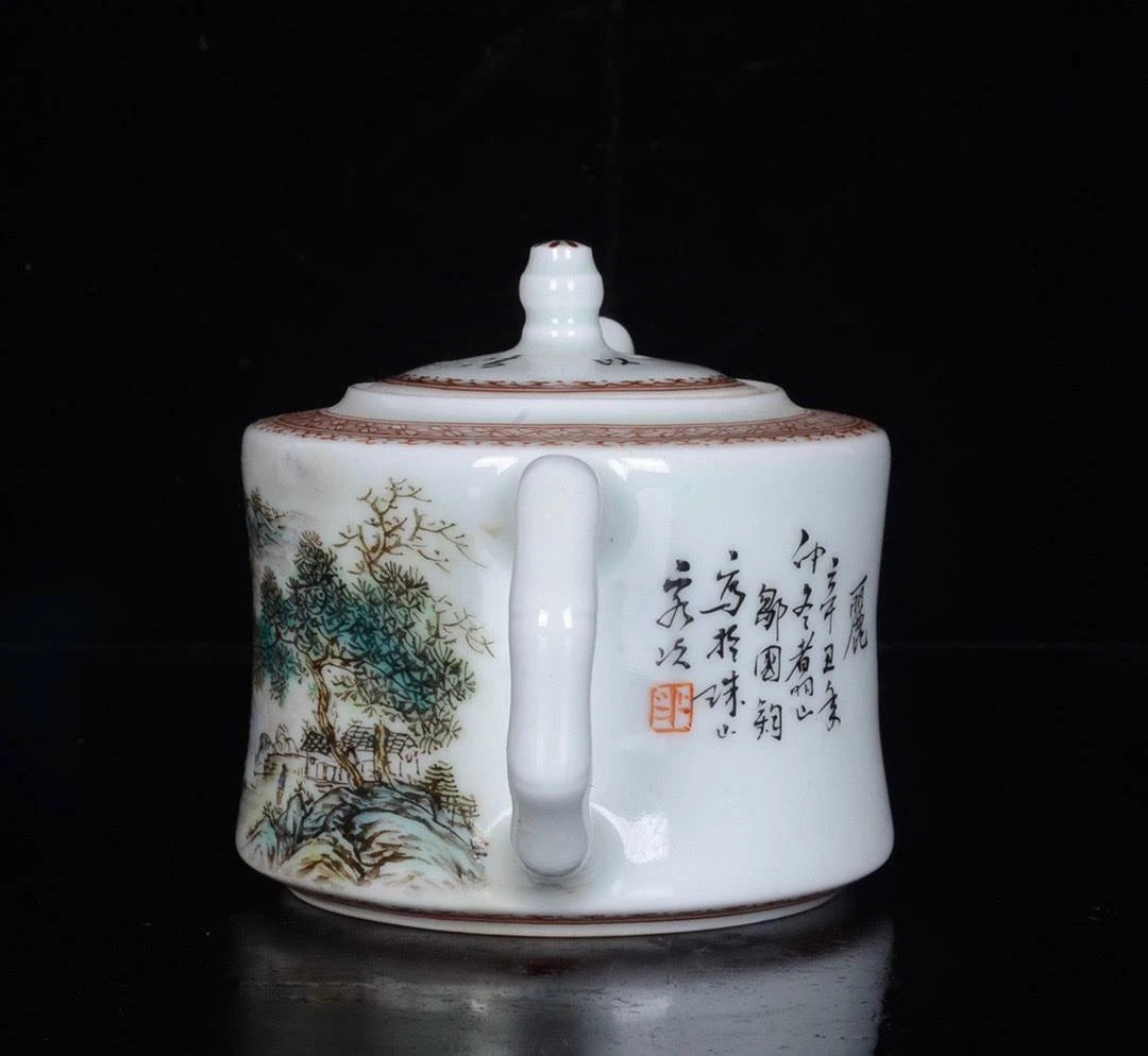 OLD CHINESE COLOUR ENAMEL PORCELAIN TEAPOT ZOU GUOJUN MARKED ST245 | eBay