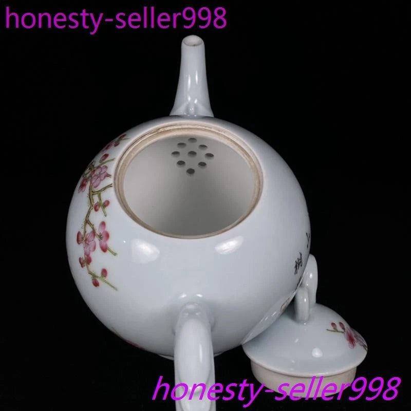 7"China qing Dynasty Enamel color porcelain flowers bird grain flagon Teapot pot | eBay