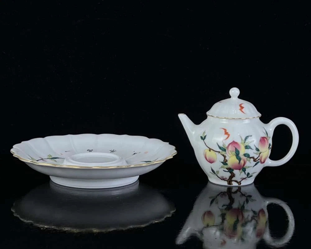 OLD CHINESE COLOUR ENAMEL PORCELAIN TEAPOT QIANLONG MARKED WX195 | eBay