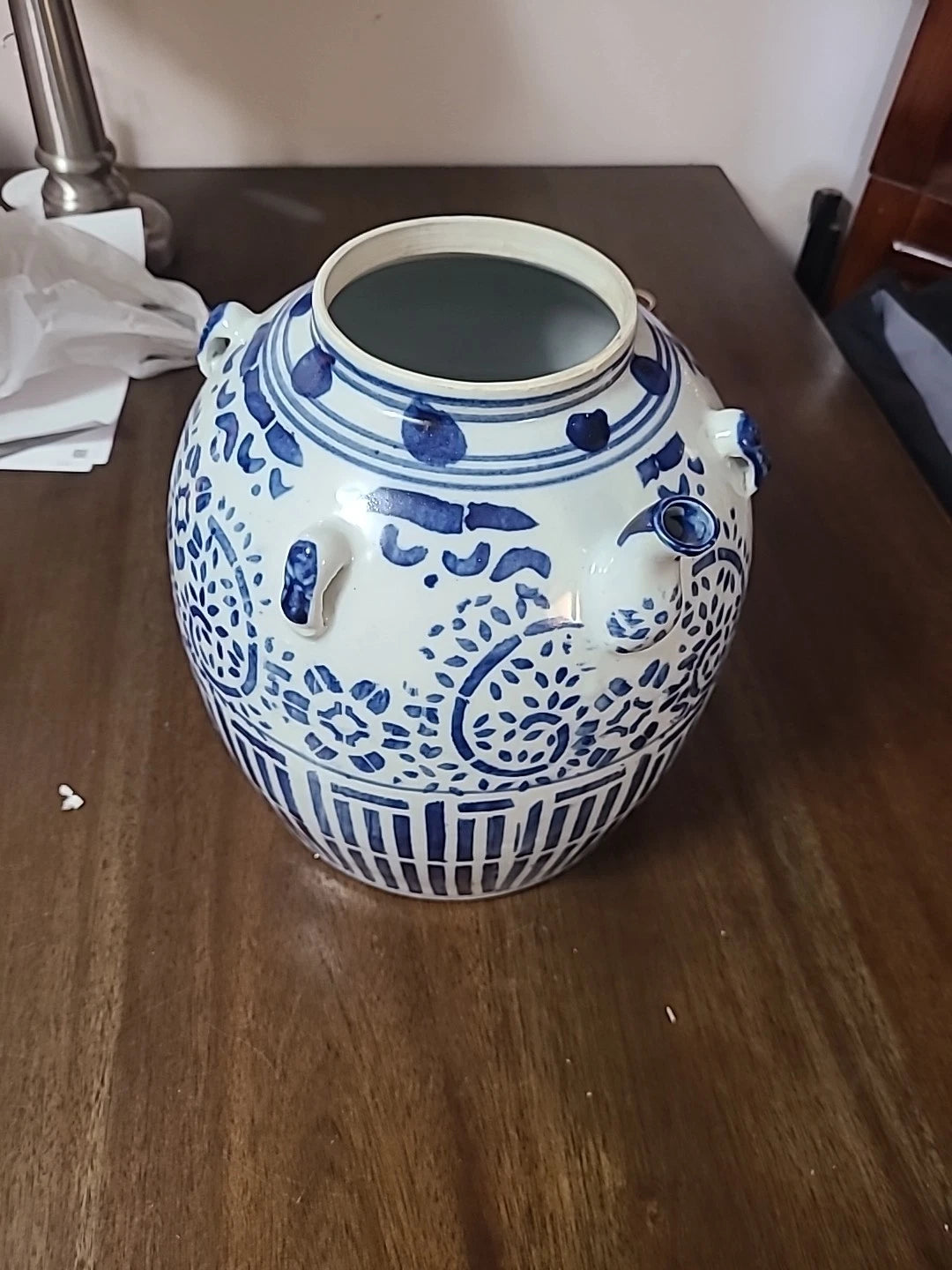 Imposing Enormous Antique Chinese Blue & White Enamel Porcelain Teapot c1900s | eBay