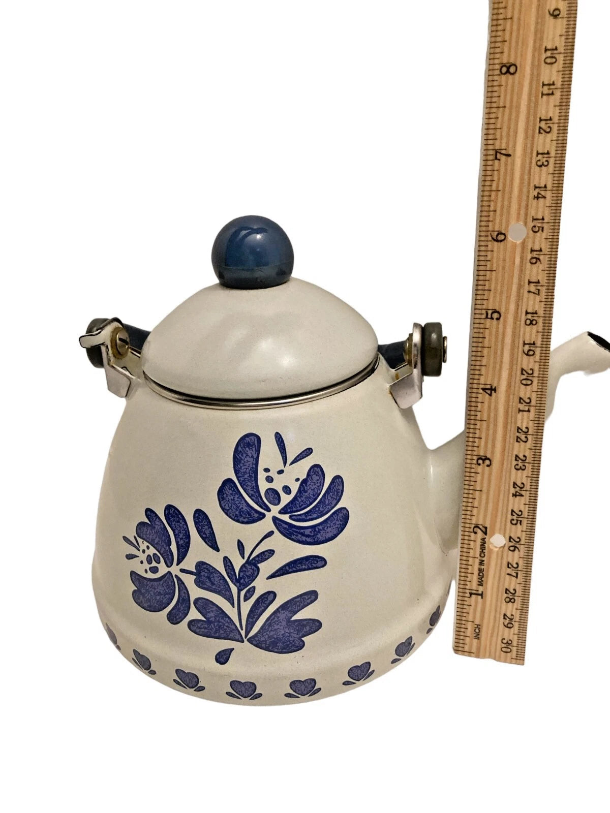 Pfaltzgraff Yorktowne 6" Stove Top Kettle/Teapot Porcelain Enamel With Lid 40 oz | eBay