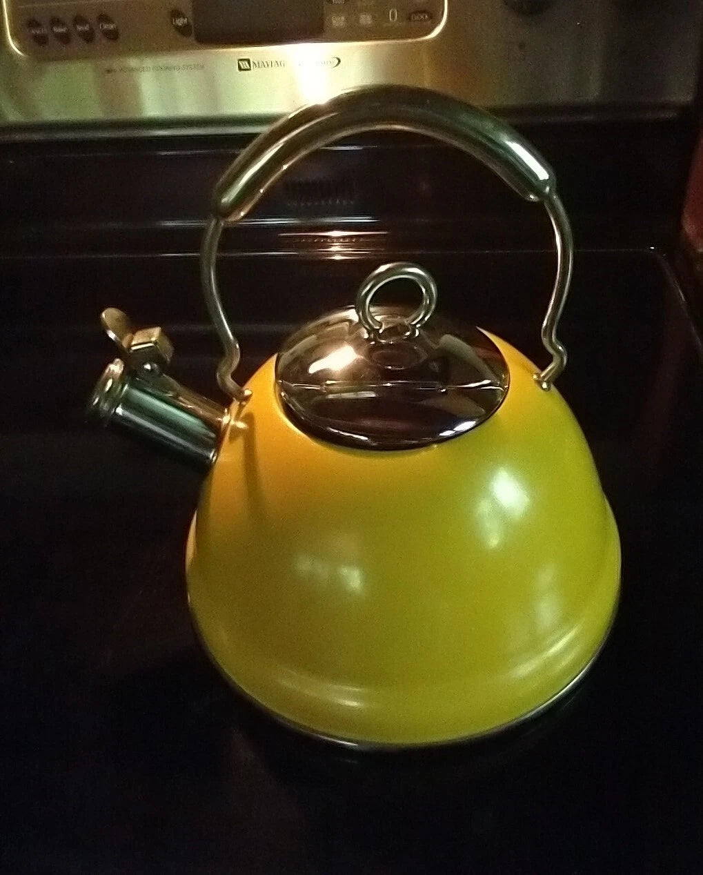 2.7 Qt. Yellow Metallic Enamel Professional Calidad Whistling Tea Pot Used Once | eBay