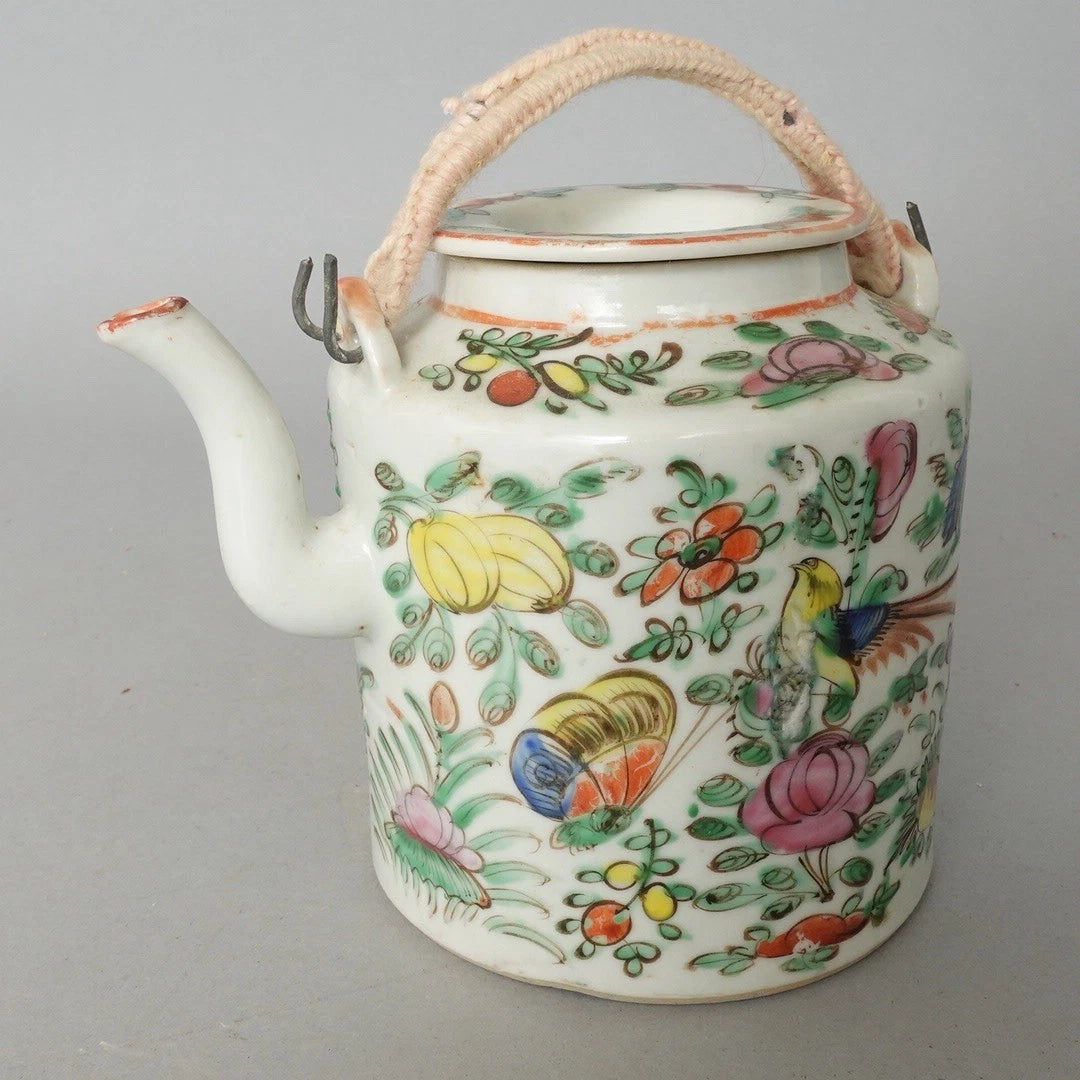 Antique Chinese Famille Rose Porcelain Teapot And Lid Enamel Hand Painted China | eBay