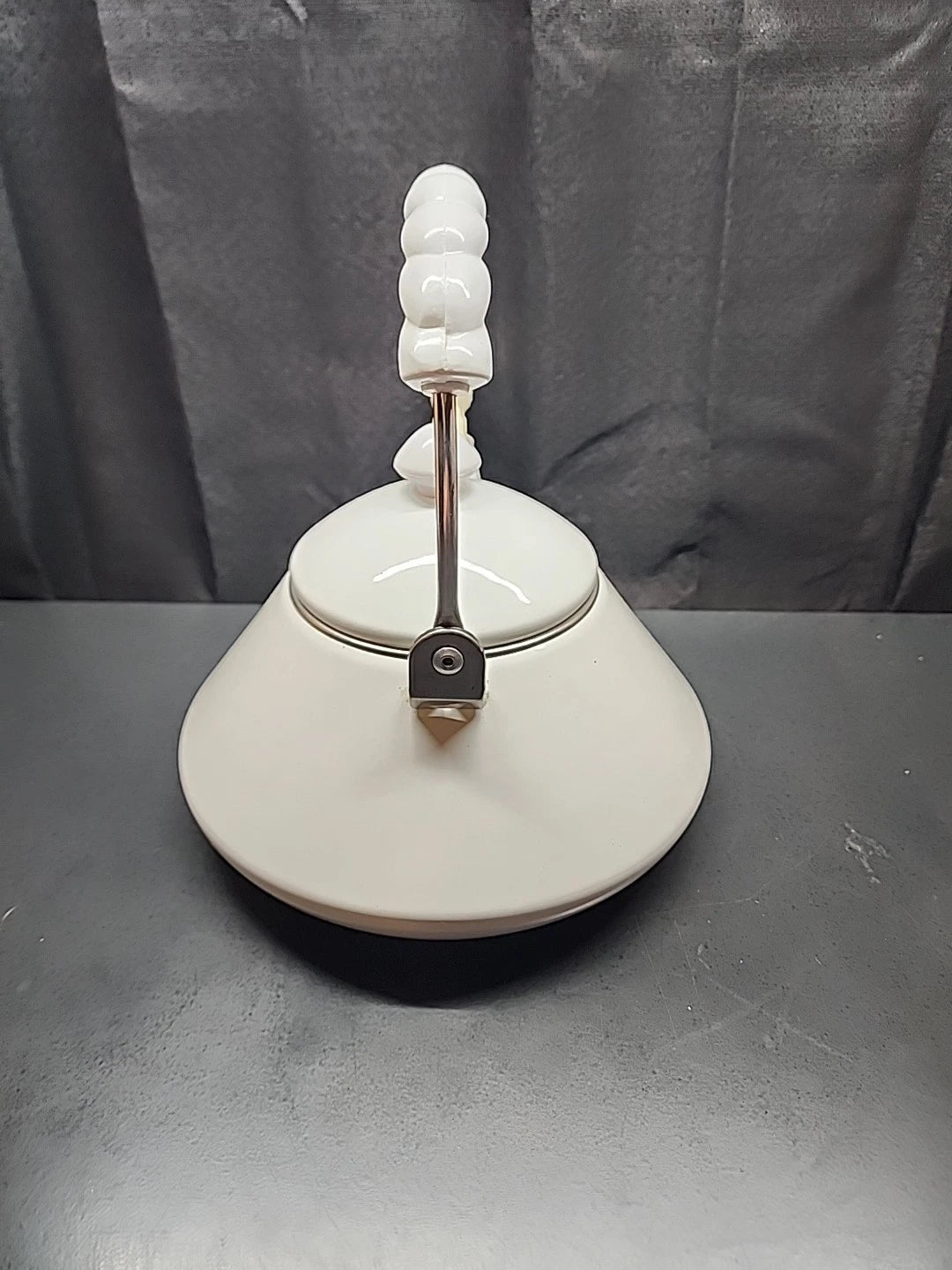 Vintage White Enameled Whistling Bird Teapot | eBay