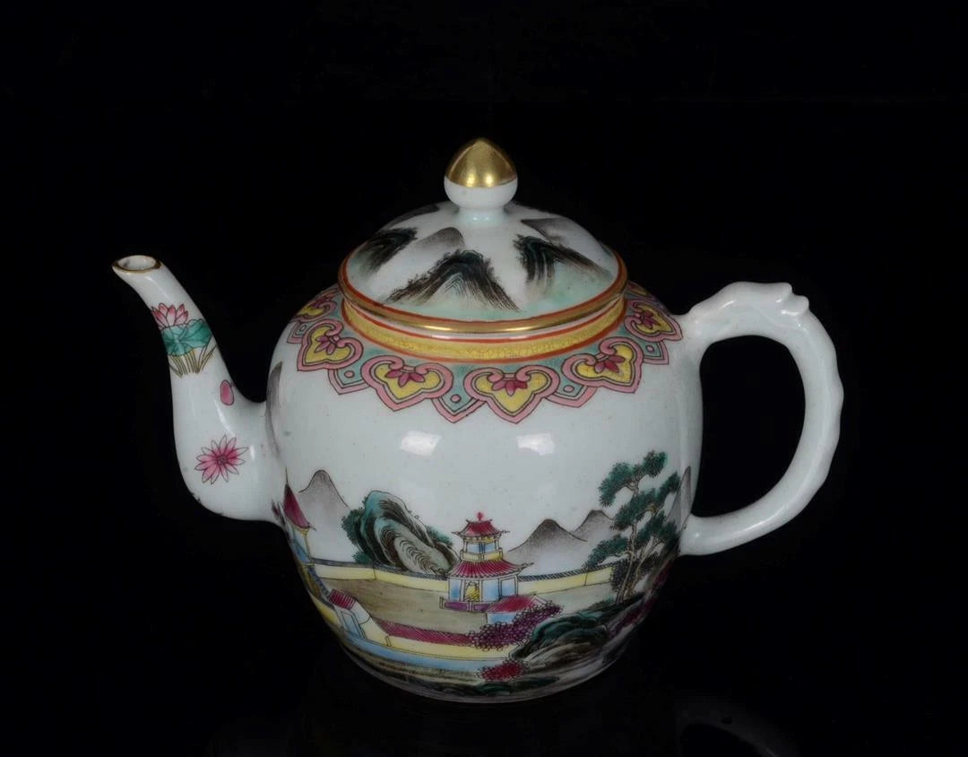 OLD CHINESE COLOUR ENAMEL PORCELAIN TEAPOT YONGZHENG MARKED ST235 | eBay