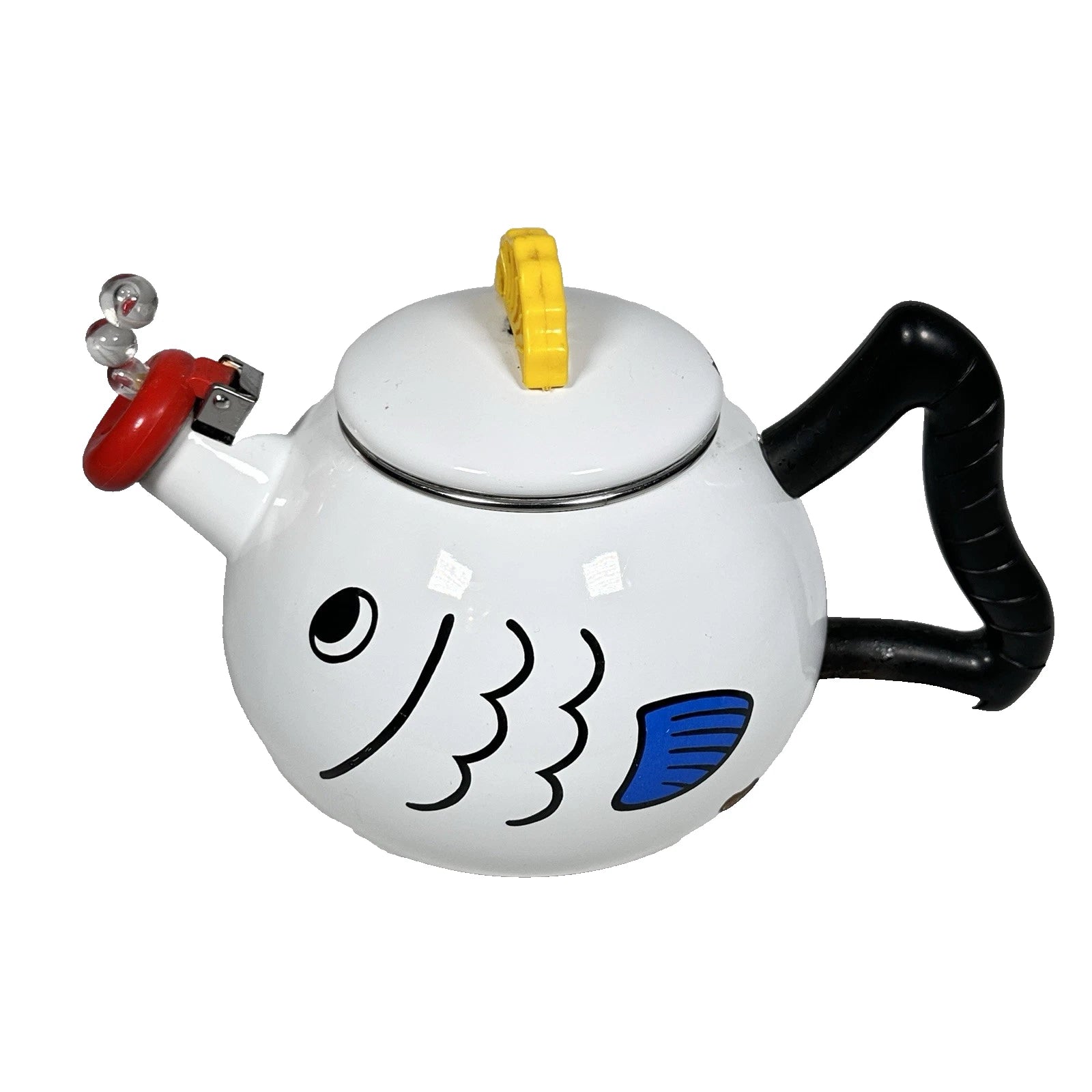 Vintage Kamenstein Fish Tea Kettle White Enamel MCM Tea Pot | eBay