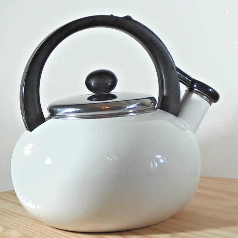 COPCO 0106 White Enamel Coated Teapot Tea Kettle | eBay