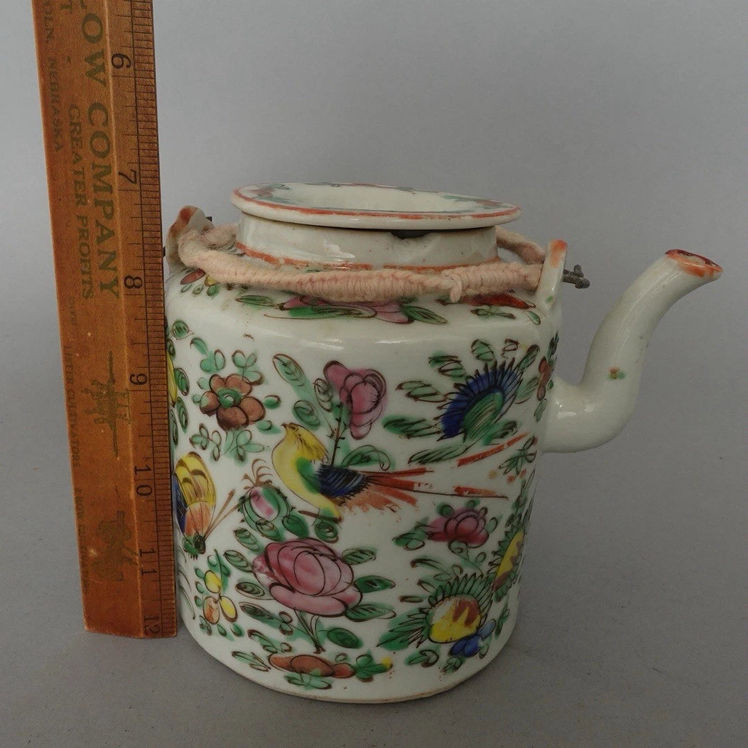 Antique Chinese Famille Rose Porcelain Teapot And Lid Enamel Hand Painted China | eBay