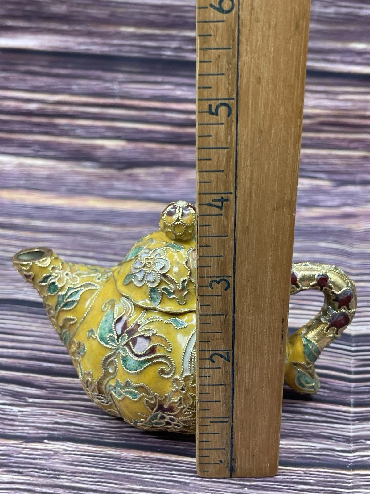 VTG Multi-Colored Cloisonné Miniature Tea Pot With Floral Design | eBay