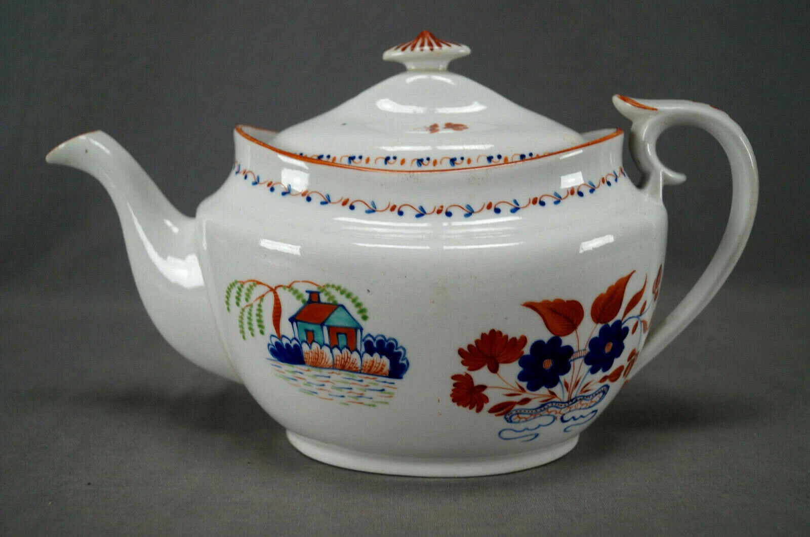 English Machin Pattern 222 Hand Enameled Porcelain Bone China Teapot Circa 1810 | eBay