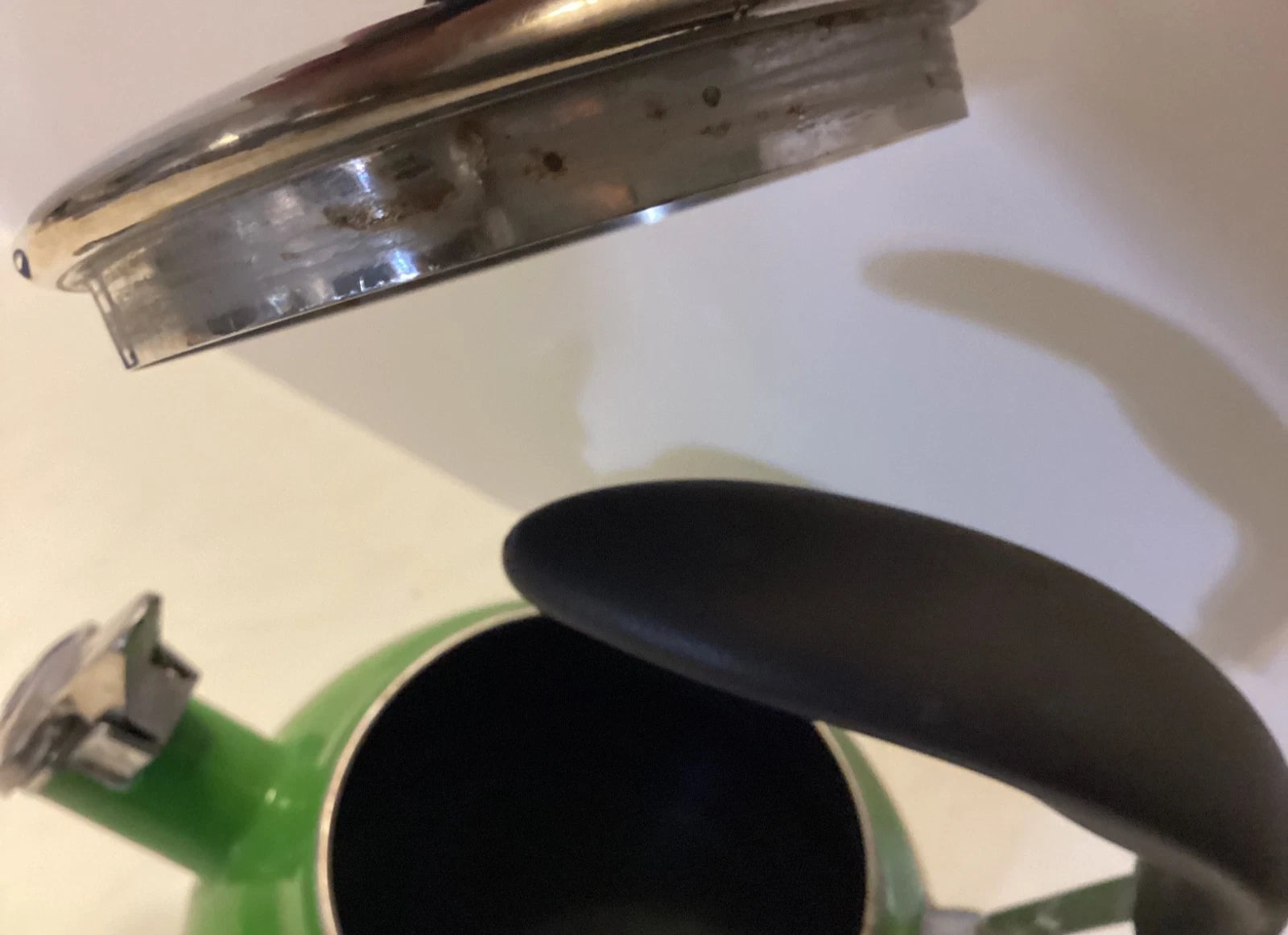 Vintage Green Enamel Whistling Tea Kettle Teapot | eBay