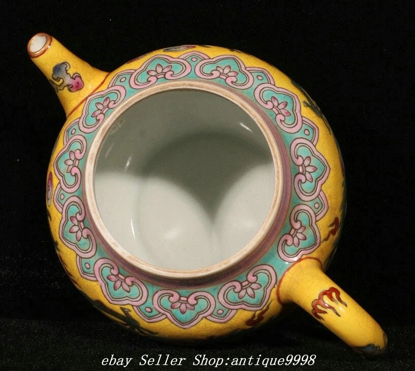5.9"Old Qing Dynasty Enamel Color Porcelain Dragon Wine Tea Pot Flagon | eBay